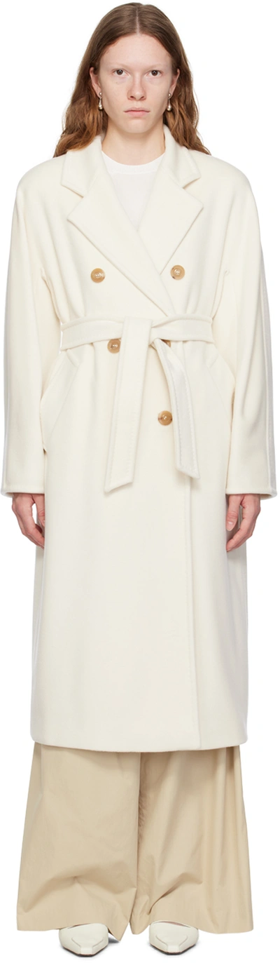 Max Mara Madame Double-breasted Wool And Cashmere-blend Coat In 021 White