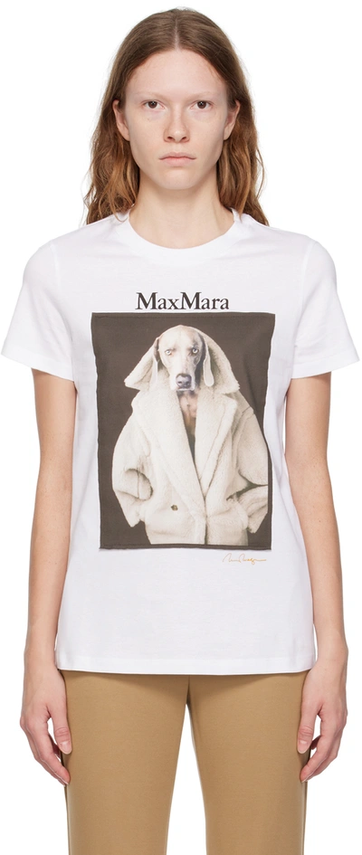 Shop Max Mara White Valido T-shirt In 003 White