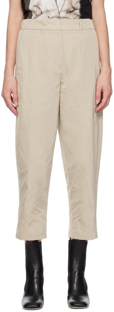 Shop Max Mara Taupe Golena Trousers In 003 Sand