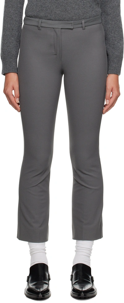 Shop 's Max Mara Gray Umanita Trousers In 014 Medium Grey