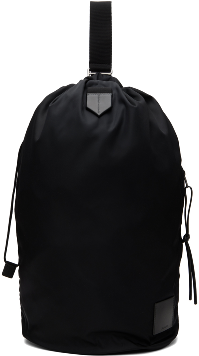Shop Jil Sander Black Drawstring Bag In 001 - Black