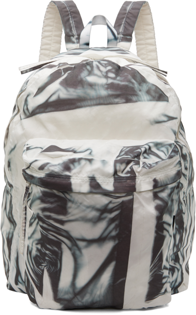 Shop Kanghyuk Off-white & Black Airbag Backpack In Off White / Black