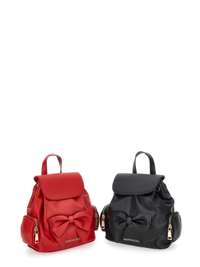 Shop Monnalisa Regenerated Leather Backpack In Black