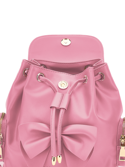 Shop Monnalisa Regenerated Leather Backpack In Rosa Fairy Tale