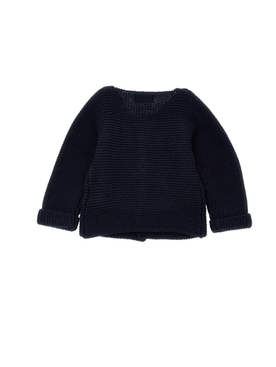 Monnalisa Knitted Cardigan In Dark Blue