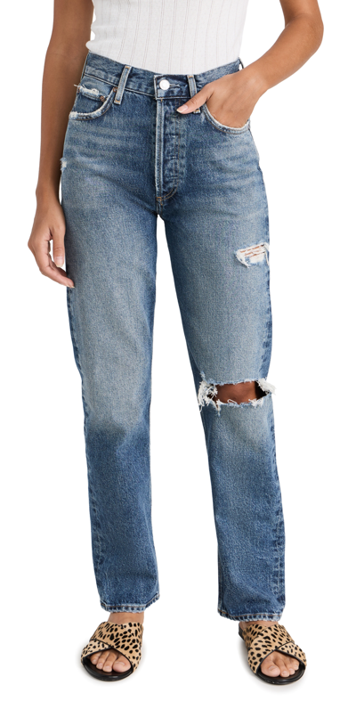 Shop Agolde 90's Pinch Waist High Rise Straight Jeans Playground