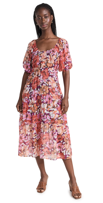 Shop Minkpink Zanita Tiered Midi Dress Bright Floral