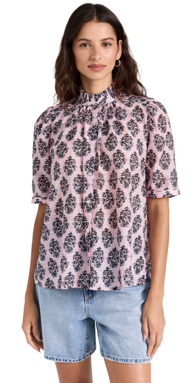 Alix Of Bohemia Winnie Pink Lily Silk Shirt In Pink