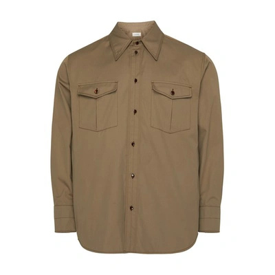 Shop Lemaire Relaxed Western Shirt In Squirrel