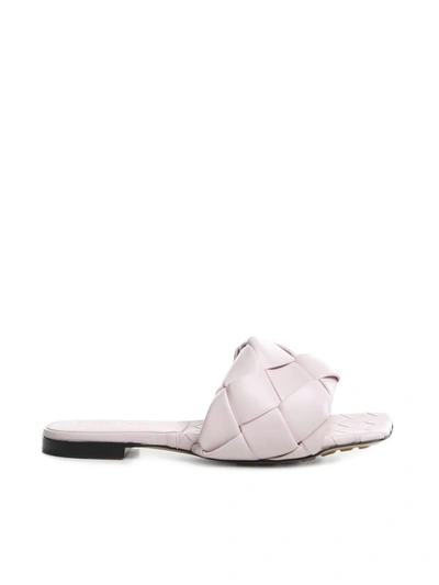 Shop Bottega Veneta Lido Sandals In Calfskin In Cameo