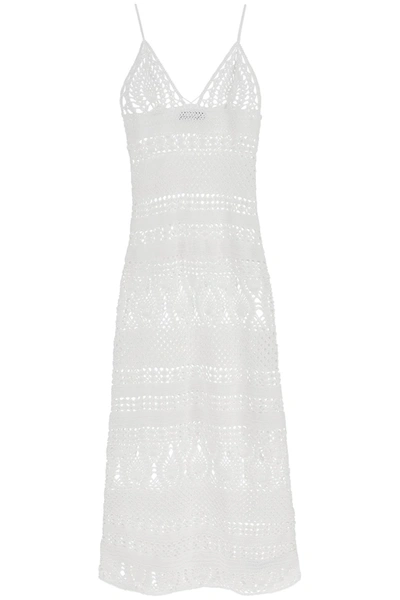 Shop Dsquared2 Crochet Maxi Dress In White (white)