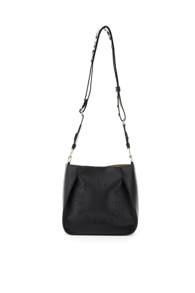 Shop Stella Mccartney Perforated Stella Logo Shoulder Bag In Black (black)