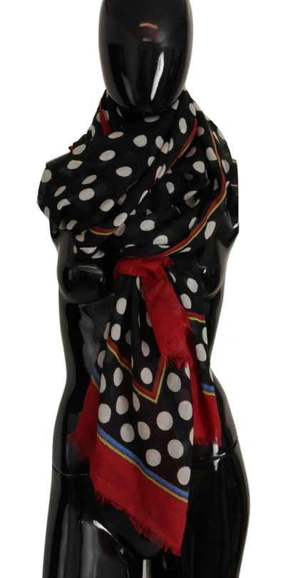 Shop Dolce & Gabbana Elegant Silk-cashmere Polka Dot Women's Scarf In Multicolor