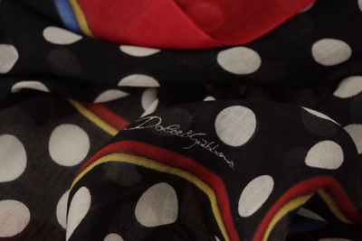 Shop Dolce & Gabbana Elegant Silk-cashmere Polka Dot Women's Scarf In Multicolor