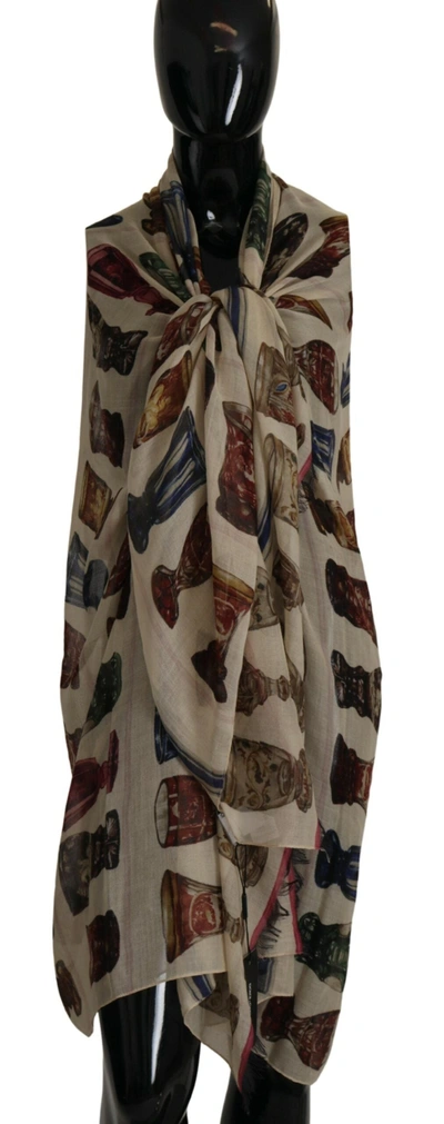 Shop Dolce & Gabbana Multicolor Modal-silk Blend Shawl Wrap Women's Scarf