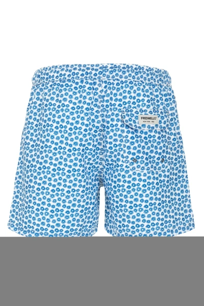 Shop Fred Mello Light Blue Polyester Men's Swimwear