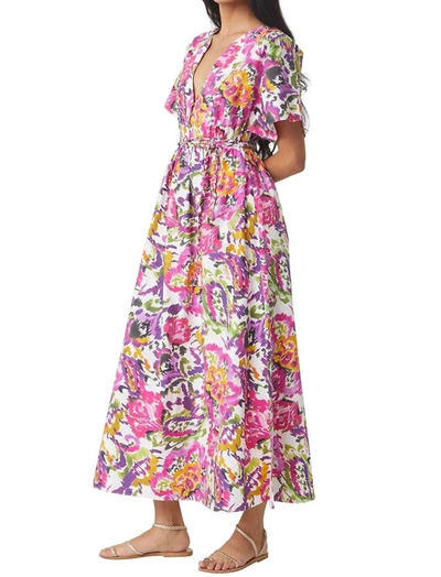 Shop Misa Setareh Dress In Flora Splash In Multi