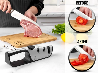 Shop Zulay Kitchen Adjustable Angle 3-in-1 Knife Sharpener In Silver