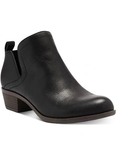 Shop Lucky Brand Bollo Womens Suede Cut-out Booties In Black