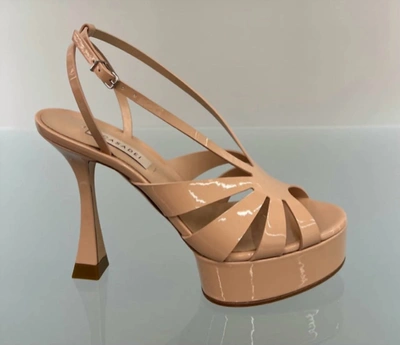 Shop Casadei 1l068v1001flore2804 Donna Tiffany Platform Sandals In Nude In Brown