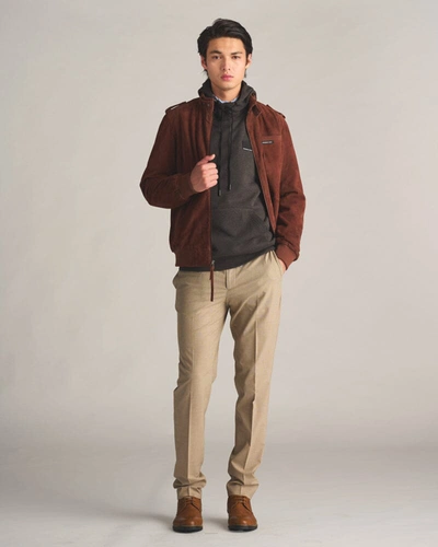 Shop Members Only Men's Soft Suede Iconic Jacket In Grey