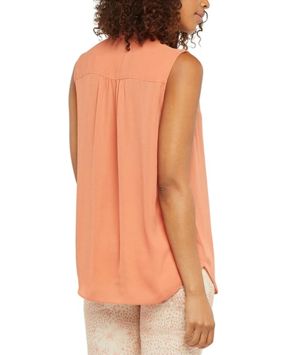 Shop Nydj Ruffle Neck Blouse In Pink