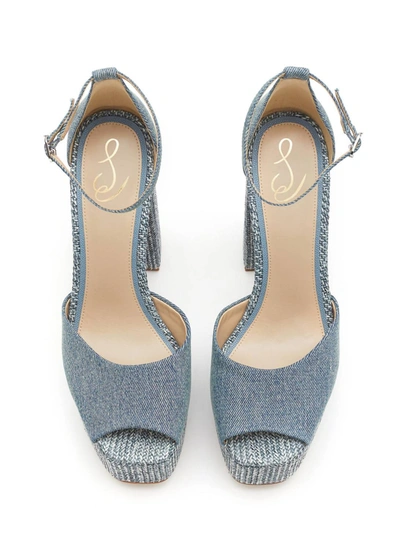 Shop Sam Edelman Kori Platform Sandal In New Blue Denim