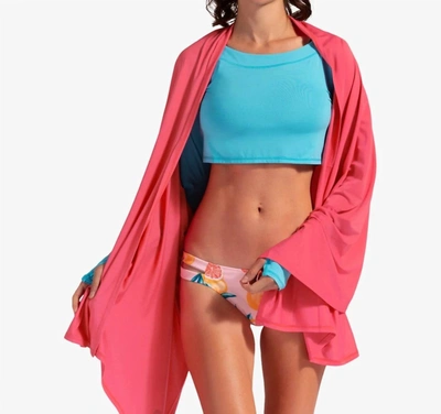Shop Bloquv Blanket Wrap Cover Up In Watermelon In Pink