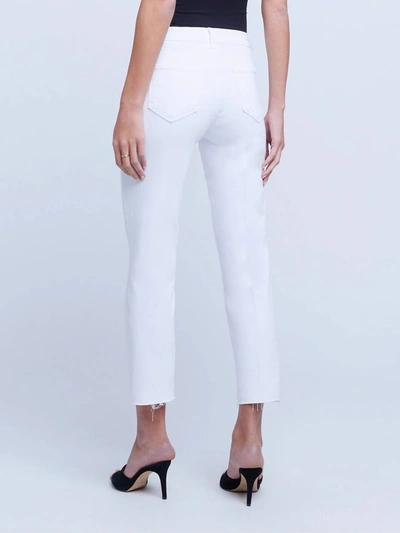 Shop L Agence Sada High Rise Crop Slim Jean In Blanc In White