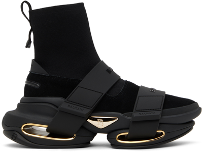 Shop Balmain Black B-bold Sneakers In 0pa Noir