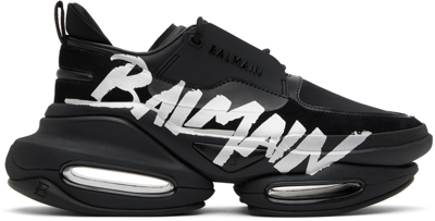 Shop Balmain Black B-bold Sneakers In Eac Noir/argent