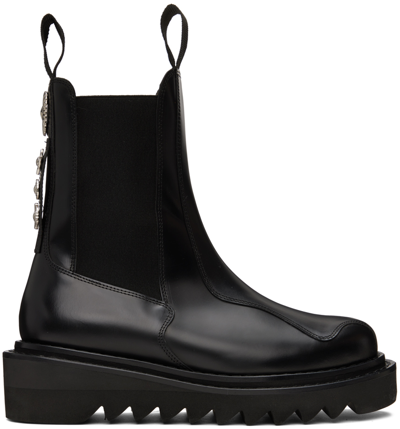 Shop Toga Virilis Ssense Exclusive Black Hard Leather Chelsea Boots In Black 16363