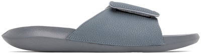 Shop Nike Gray Hydro 6 Slides In Cool Grey/white-wolf