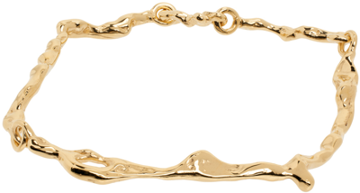 Shop Faris Ssense Exclusive Gold Drip Bracelet In Gold Plate