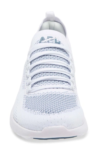 Shop Apl Athletic Propulsion Labs Techloom Breeze Knit Running Shoe In White/ Blue