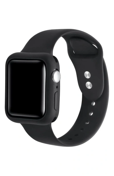 Shop The Posh Tech Assorted 2-pack Silicone Apple Watch® Watchbands With Bumper In Black