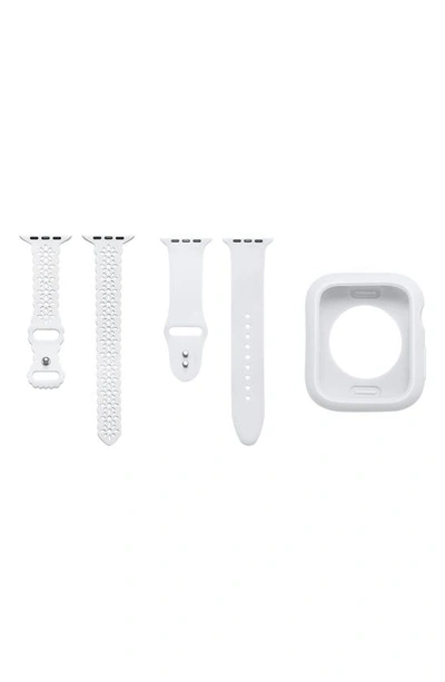 Shop The Posh Tech Assorted 2-pack Silicone Apple Watch® Watchbands With Bumper In White