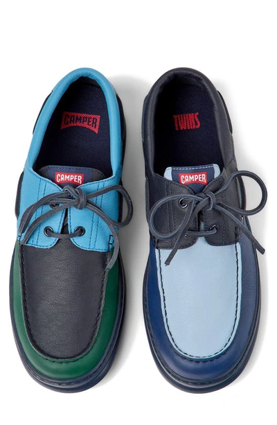 Shop Camper Twins Mismatched Boat Shoe In Blue/green