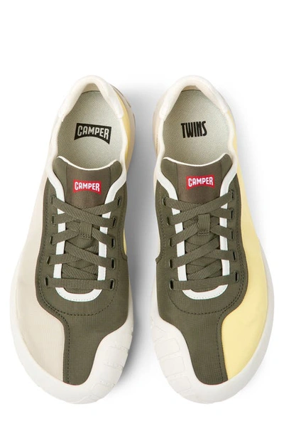 Shop Camper Twins Mismatched Sneaker In Bone/ Green/ Yellow