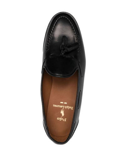 Shop Polo Ralph Lauren Booth Leather Loafers In Black