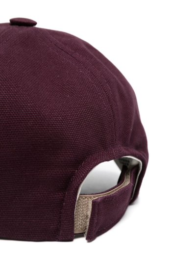 Shop Isabel Marant Logo-embroidered Cotton Cap In Purple