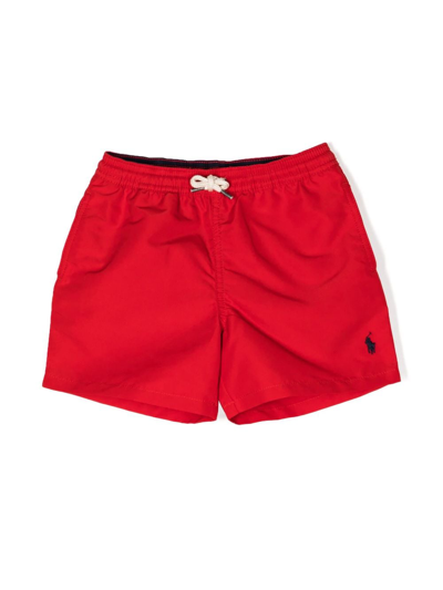Shop Ralph Lauren Polo Pony-motif Swim Shorts In Red