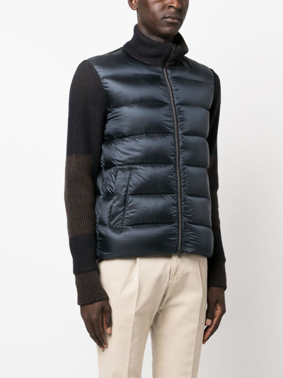Shop Herno Zip-up Padded Jacket In Blue