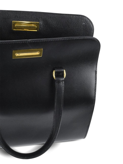 Pre-owned Hermes 2002  Box-shaped Two-way Handbag In Black