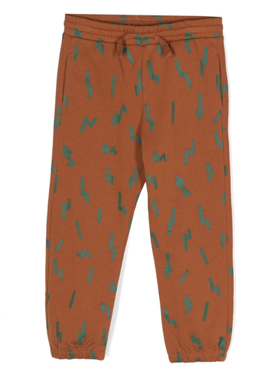 Stella Mccartney Graphic-print Cotton Track Pants In Brown