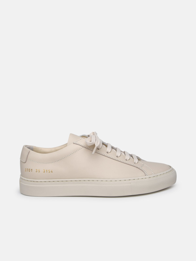 Shop Common Projects Achilles Ivory Leather Sneakers In Cream