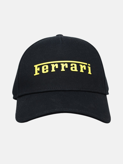 Shop Ferrari Black Cotton Cap