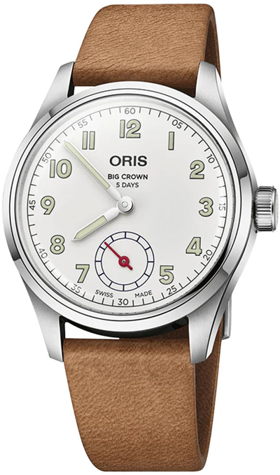 Shop Oris Big Crown Pointer Date Automatic White Dial Men's Watch 01 401 7781 4081-set In Brown / White