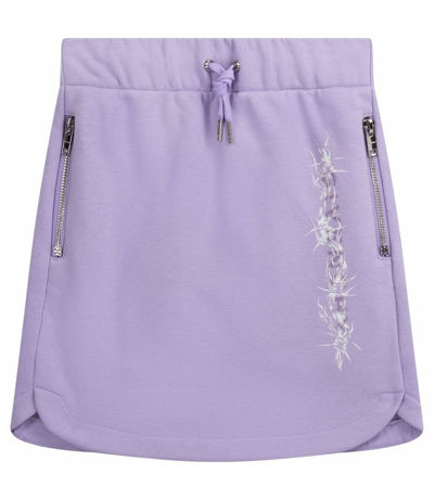 Shop Givenchy Girls Lilac Logo-print Curved-hem Skirt
