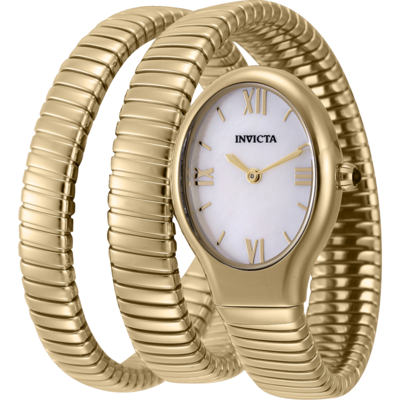 Shop Invicta Mayamar Quartz White Dial Ladies Watch 44501 In Gold / Gold Tone / White